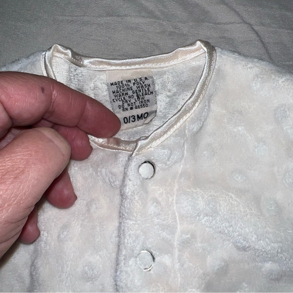 my blankee ivory money dot Lap Shoulder Day Baby Gown size 0/3m - Picture 5 of 7